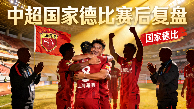 中超国家德比赛后复盘文章配图，上海海港球员庆祝